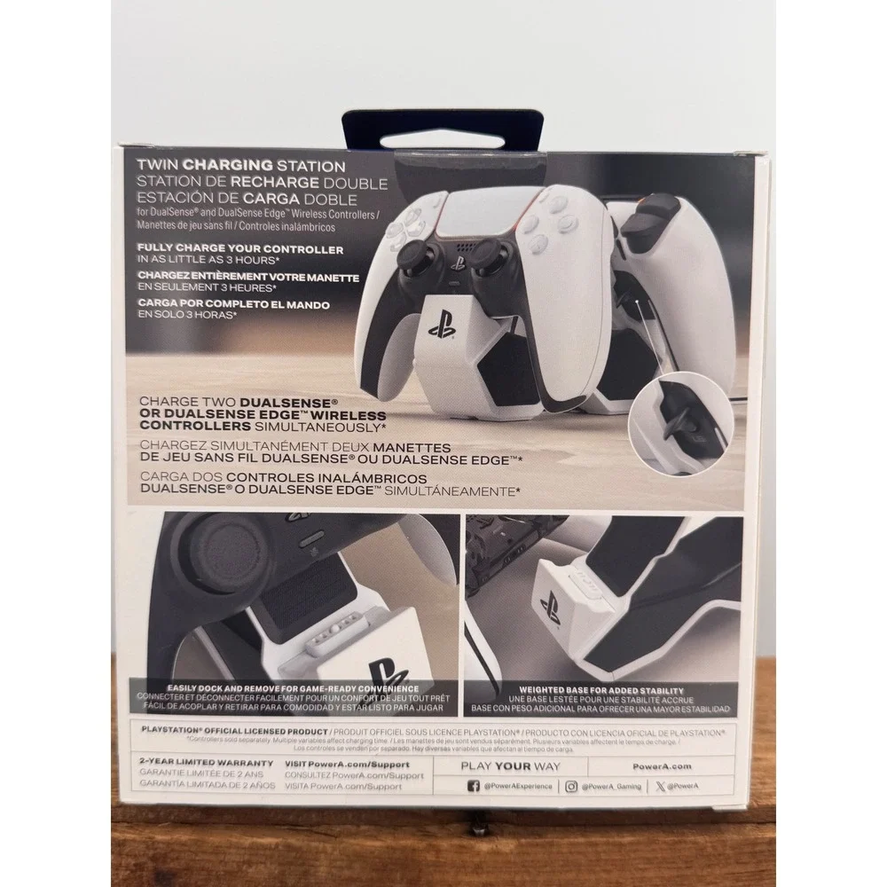 PowerA Twin Charging Station for PS5 DualSense Edge White PSPWDCSA New‎
